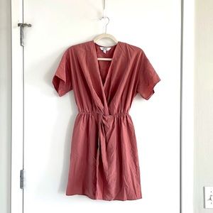 & Other Stories Pink Knot Wrap Dress